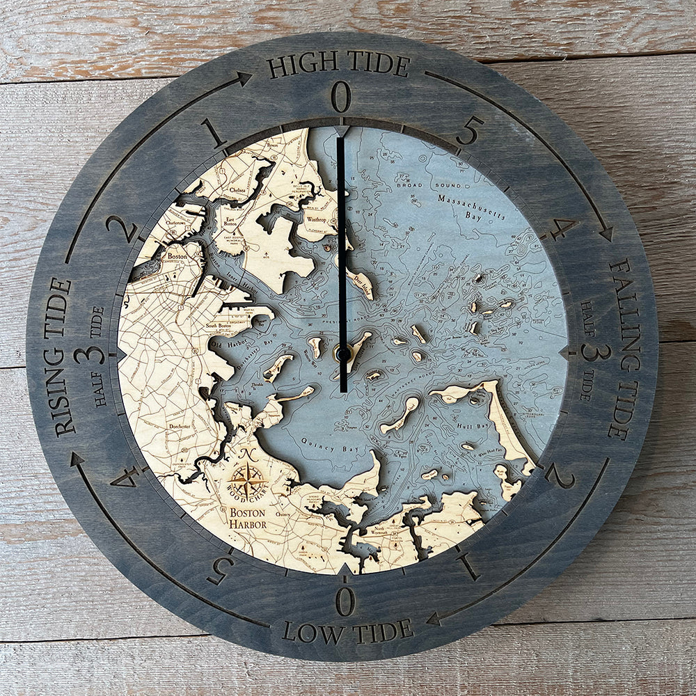 Boston Harbor Tide Clock 16 50 Diameter WoodChart boston-harbor-tide-clock-16-50-diameter-woodchart