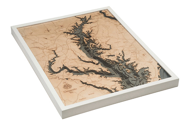 Chesapeake Bay 3-D Nautical Wood Chart, Large, 24.5" x 31"