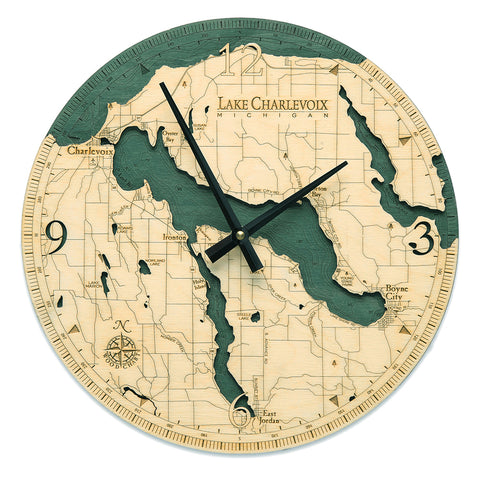 Lake Charlevoix Clock, 12" Diameter