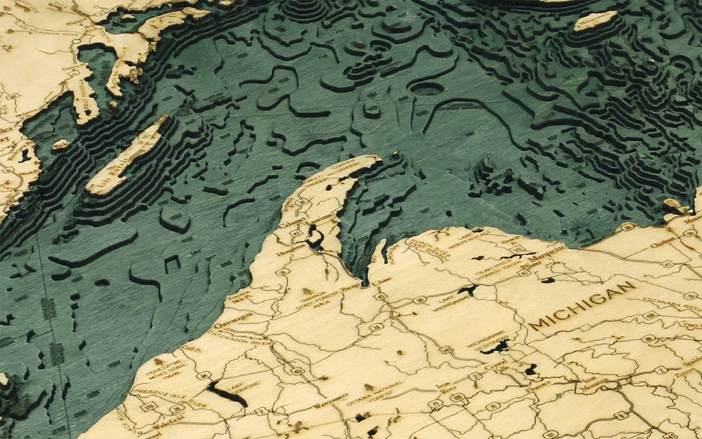 Discover the Beauty of Midwestern States through Wooden Topographic Maps