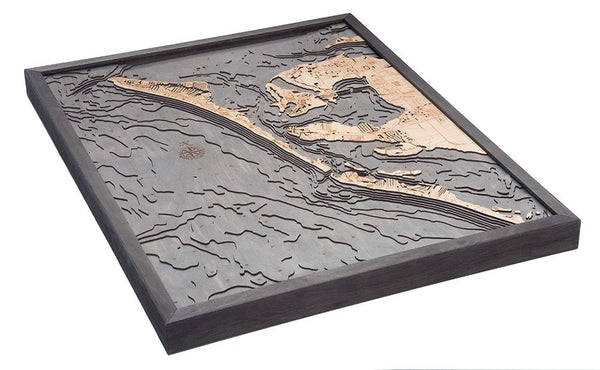 Anna Maria Island, Florida 3-D Nautical Wood Chart, Large, 24.5" x 31"