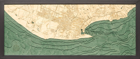 Cabo San Lucas 3-D Nautical Wood Chart, Medium, 13.5" x 31"