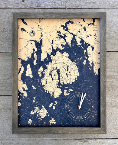Bar Harbor Framed Tide & Time Clock