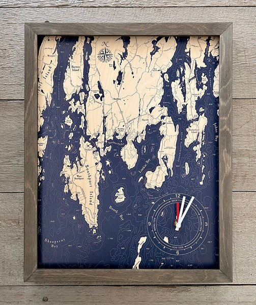 Boothbay Harbor Framed Tide & Time Clock