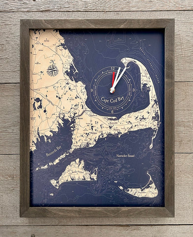 Cape Cod Framed Tide & Time Clock