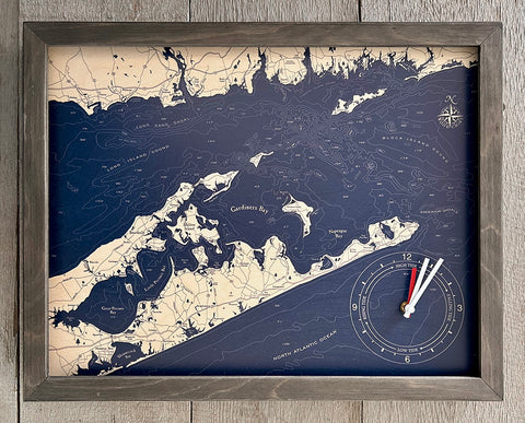 The Hamptons Framed Tide & Time Clock