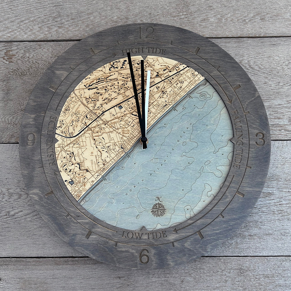 Myrtle Beach Tide & Time Clock, 16.50" Diameter