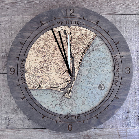 Sunset Harbor To Wilmington, NC Tide & Time Clock, 16.50" Diameter