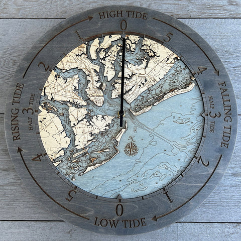 Charleston SC Tide Clock, 16.50" Diameter