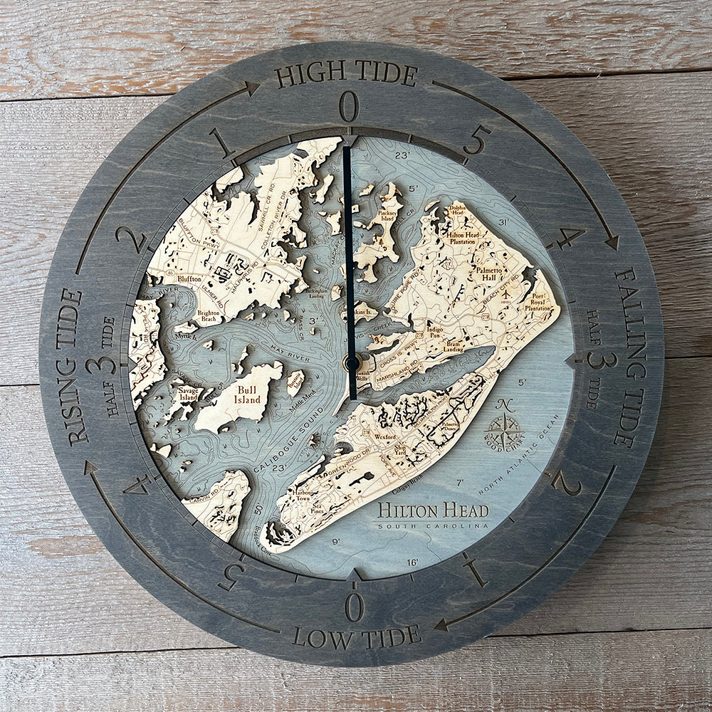 Hilton Head Tide Clock, 16.50" Diameter