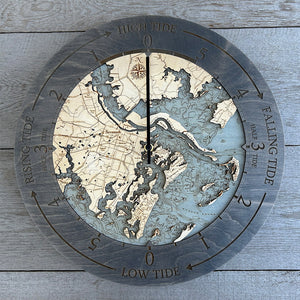 Savannah GA Tide Clock, 16.50" Diameter