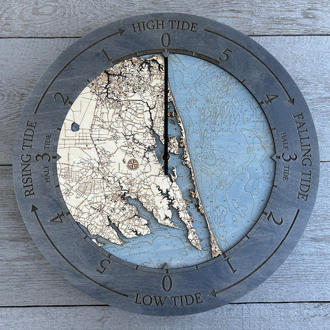 Virginia Beach to Kitty Hawk Tide Clock, 16.50" Diameter