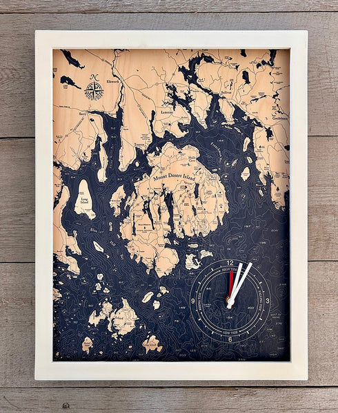 Bar Harbor Framed Tide & Time Clock
