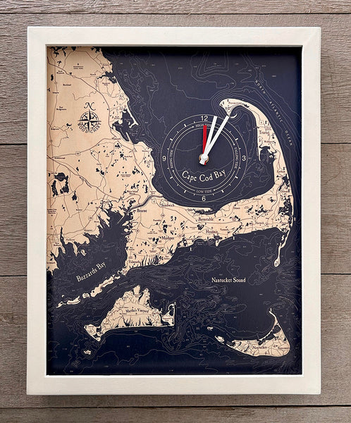 Cape Cod Framed Tide & Time Clock