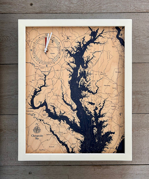 Chesapeake Bay Framed Tide & Time Clock