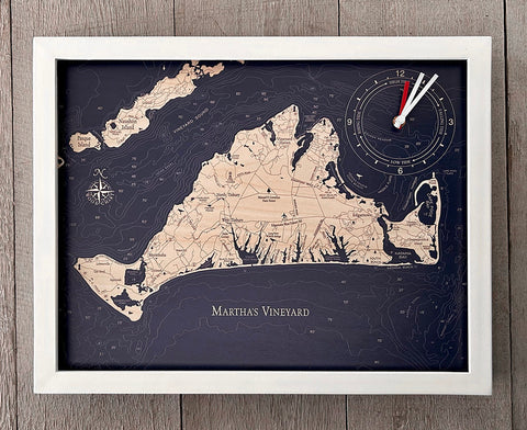 Martha's Vineyard Framed Tide & Time Clock