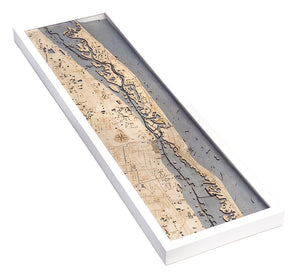 Indian River, Florida 3-D Nautical Wood Chart, Narrow, 13.5" x 43"
