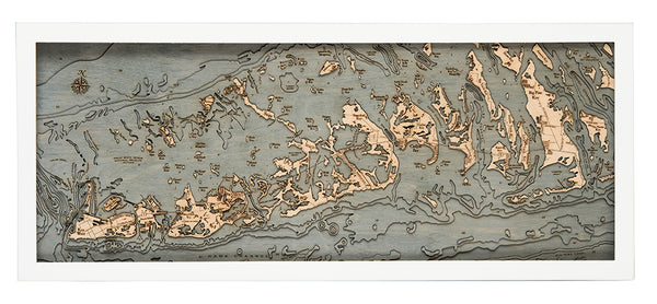 Florida Keys, Florida 3-D Nautical Wood Chart, Medium, 13.5" x 31"