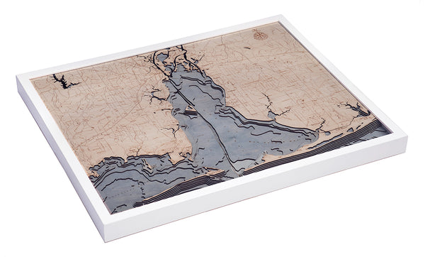 Mobile, Alabama 3-D Nautical Wood Chart, Large, 24.5" x 31"