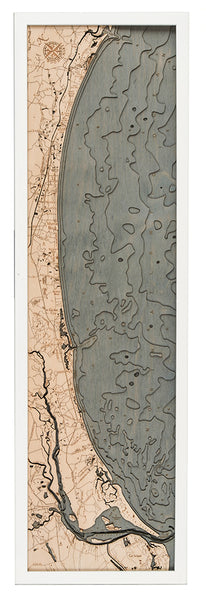 Myrtle Beach 3-D Nautical Wood Chart, Narrow, 13.5" x 43"