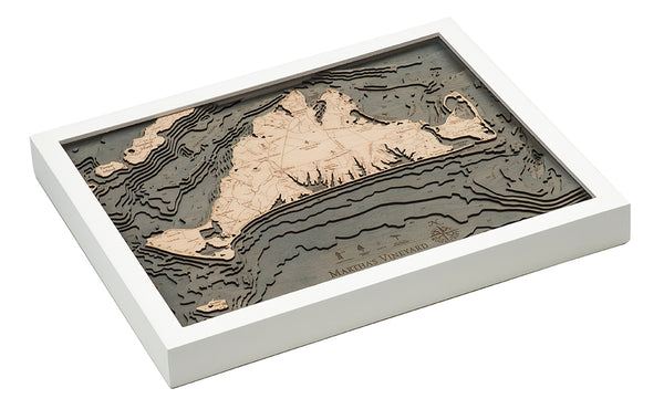 Martha's Vineyard, Massachusetts 3-D Nautical Wood Chart, Small, 16" x 20"