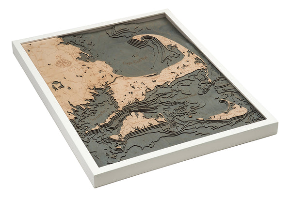 Cape Cod, Massachusetts 3-D Nautical Wood Chart, Large, 24.5" x 31"