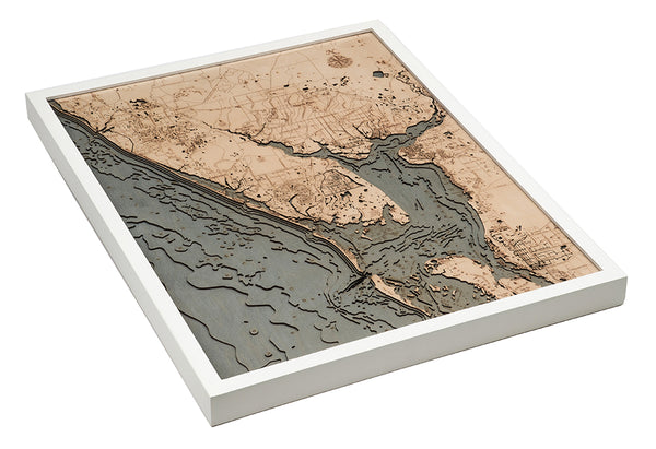 Charlotte Harbor, Florida 3-D Nautical Wood Chart, Large, 24.5" x 31"