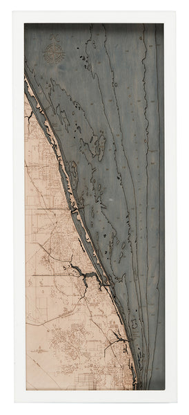 Treasure Coast 3-D Nautical Wood Chart, Medium, 13.5" x 31"