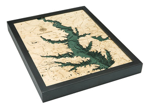 Lake Conroe, Texas 3-D Nautical Wood Chart, Small, 16" x 20"