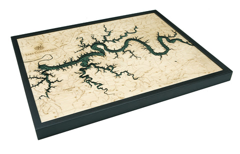 Lake Cumberland, Kentucky 3-D Nautical Wood Chart, Large, 24.5" x 31"