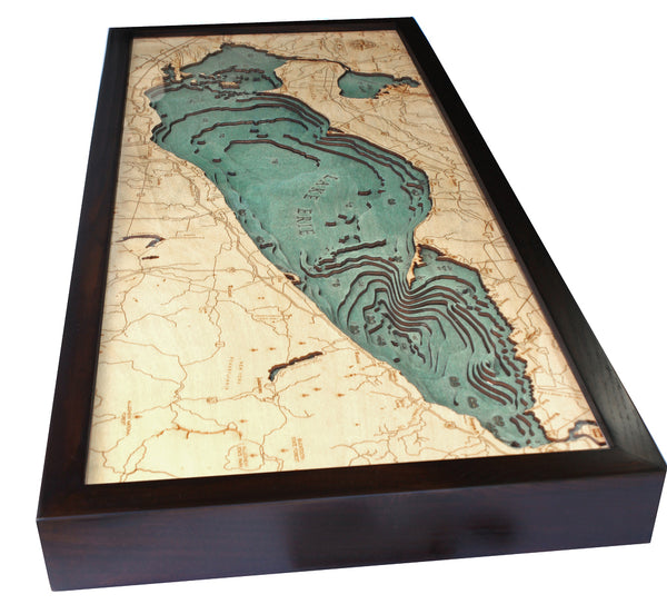 Lake Erie 3-D Nautical Wood Chart, Medium, 13.5" x 31"