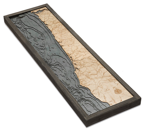 Map of the Oregon Coast Wood Chart