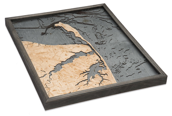 Rumson, New Jersey 3-D Nautical Wood Chart Map