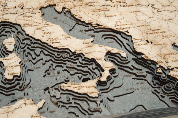 Topography Details on Western Europe Map