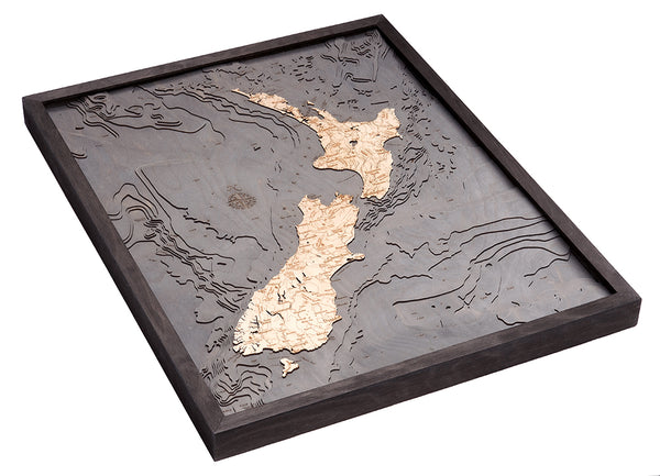 Wood Map of New Zealand