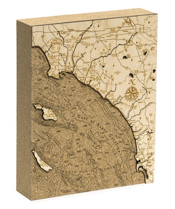 Los Angeles to San Diego, California Cork Map, 8" x 10"