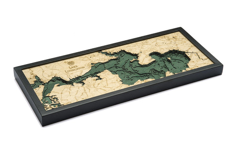 Lake Livingston, Texas 3-D Nautical Wood Chart, Medium, 13.5" x 31"