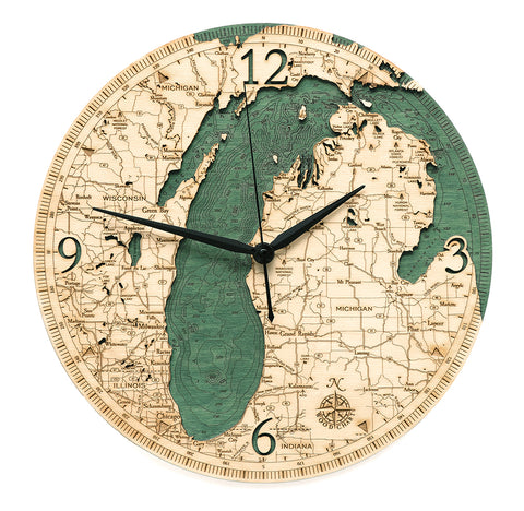Lake Michigan Clock, 12" Diameter
