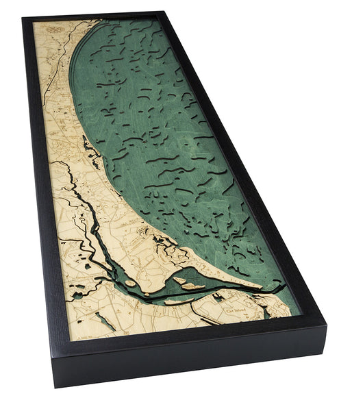 Myrtle Beach Map 3-D Nautical Wood Chart