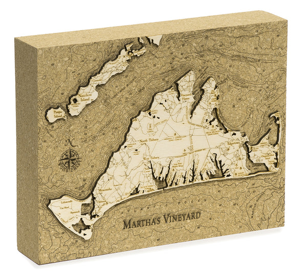 Martha's Vineyard Cork Map, 8" x 10"
