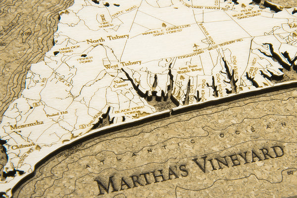 Martha's Vineyard Cork Map, 8" x 10"