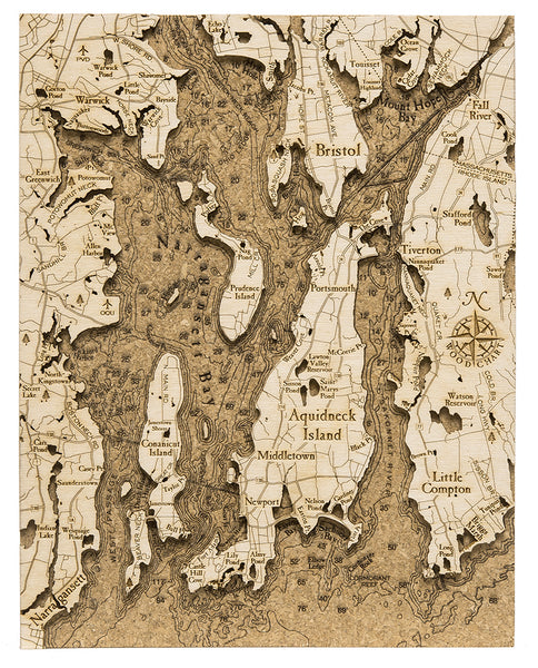 Narragansett Bay Cork Map