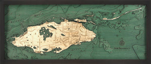 Map of Nassau, Bahamas 3-D Nautical Wood Chart