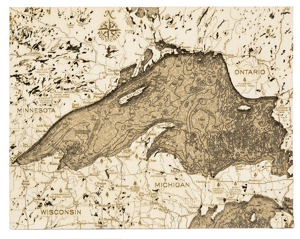 Lake Superior Cork Map, 8" x 10"