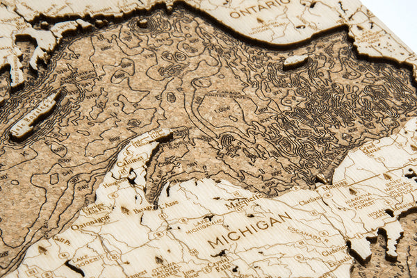 Lake Superior Cork Map, 8" x 10"