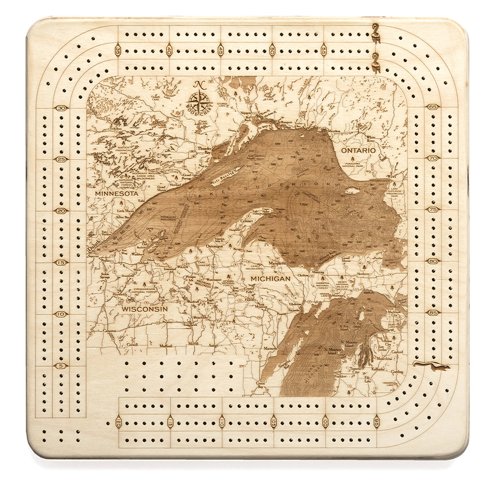 Lake Superior Cribbage Board