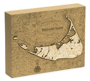 Map Nantucket Cork Laser Cut Wood Chart