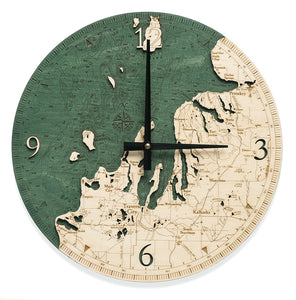 Map of Northwest Lower Michigan Clock