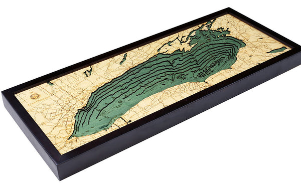 Lake Ontario 3-D Nautical Wood Chart, Medium, 13.5" x 31"