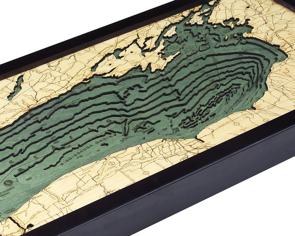 Lake Ontario 3-D Nautical Wood Chart, Medium, 13.5" x 31"